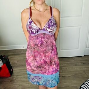 Vibrant Purple and Pink Sun Dress